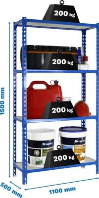 Produktbild von MADERCLICK SUPERPLUS 4/500 1500 BLAU/MADEIRA Metallregal
