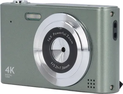 Immagine prodotto di fotocamera digitale 4K HD, zoom 16x, 48 MP, CCD portatile con torcia LED, autofocus AF per la fotografia, verde