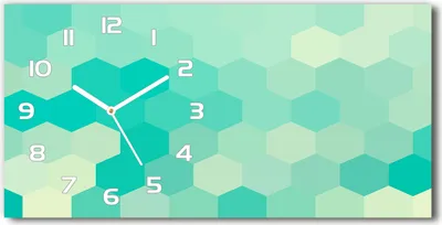 Produktbild von Wanduhr aus Glas – 60x30 cm - Glasbild - Glasuhr - Gehärtetes Glas - weisse-zeiger - Geometrischer Hintergrund