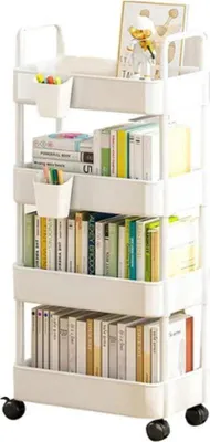 Obrázok produktu pre Kuchynský vozík 37 x 25 x 98 cm, regál na kolieskach, úložná krabica