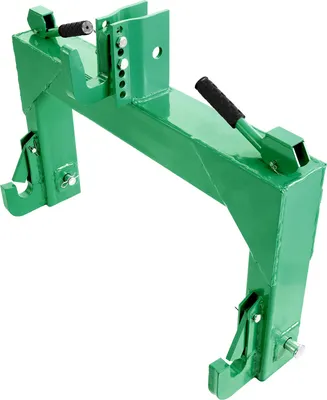 Image de SucceBuy Attelage rapide 3 points, capacité de charge de 1814 kg, attelage de remorque avec boulon réglable sur 5 positions, convient aux tracteurs de catégorie 2, outils portés robustes, version verte
