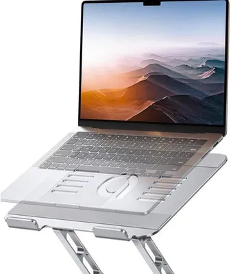 Produktbild von Famanu Laptopständer mit verstellbarer Höhe - faltbarer und drehbarer Halter für Laptops und Tablets von 10 bis 17,3 Zoll