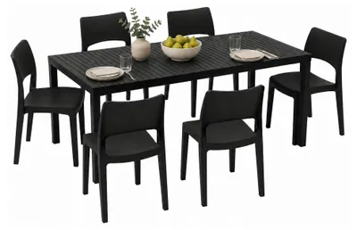 Produktbild von Maseta - Gartenset, Anthrazit Schwarz, 6 Plätze,  Italy