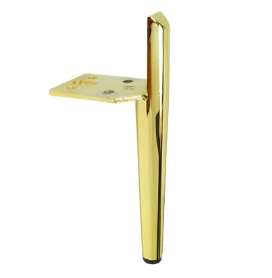 Produktbild von 1x Stahlmöbelfuß PIN, 15 cm, mit Montageplatte, Gold