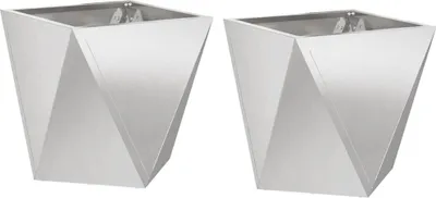 Zdjęcie produktu dla Donica 2 pcs Srebrny 30 x 30 x 30 cm Stal nierdzewna