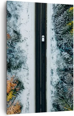 Produktbild von Bild auf Leinwand - Leinwandbild - Einteilig - Wald Weg Schnee - 80x120cm - Wand Bild - Wanddeko - Wandbilder - Leinwanddruck - Kunstdruck - Wanddekoration - Leinwand bilder - Wandbild - PA80x120-4654