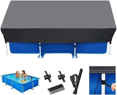 Productafbeelding van Zwembadafdekking Rechthoekig - 225 x 150 cm - Waterdicht PolyurethanWeefsel - UV-bestendig - Voor Bovengrondse Zwembaden