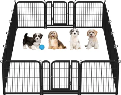 Productafbeelding van Yaheetech 16-delig hondenren, 63 cm hoog, omheining voor honden met 2 deuren, puppyren