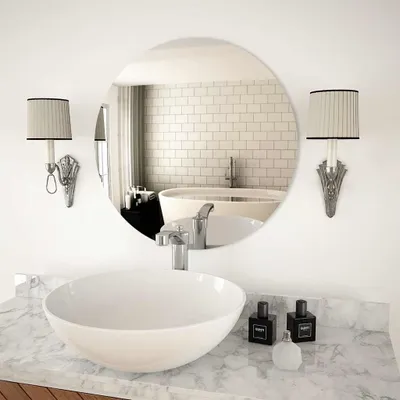Image de vidaXL Miroir mural 60 cm rond verre