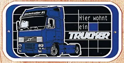 Produktbild von Hinweisschild - Türschild - Warnschild - HIER WOHNT EIN TRUCKER - 302468 -