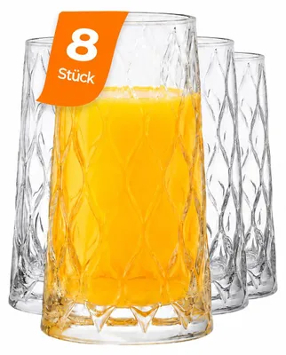 Produktbild von Pasabahce Leafy Longdrinkgläser – 8er Set, 450 ml, KI-generiertes Bild