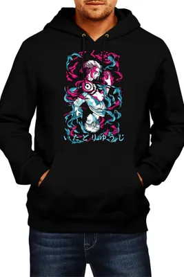 Produktbild von Herren Kapuzenpullover Japan Manga Comics Anime Demon Anime Slayer Akaza 04 Var-005 Akaza Upper, Man 2XL / Schwarz