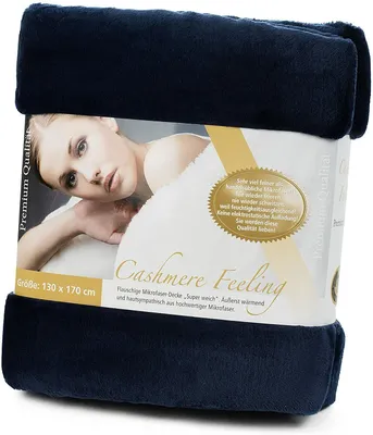 Produktbild von Gözze Premium Cashmere-Feeling Decke marine 130x170 cm