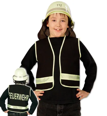 Produktbild von Feuerwehrweste, schwarz, Spiel-Weste für Kinder, verschiedene Größen, Feuerwehr (104)