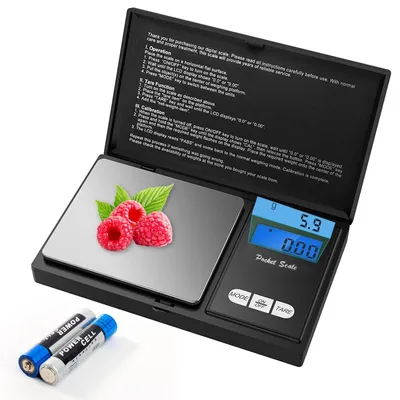 Immagine prodotto di Bilancia di precisione da 500 g / 0,01 g, portatile con display LCD, mini bilancia