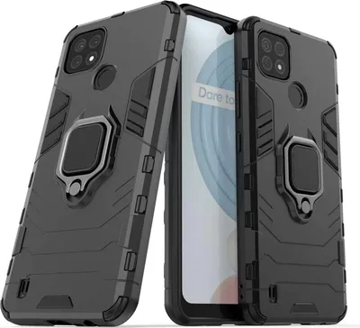 Produktbild von SchutzHülle Für Realme C20 C20A C11 ( 2021 ) Ring Case Backcover Handy Tasche Schwarz