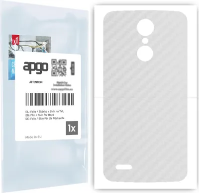 Produktbild von apgo Rückseite Schutzfolie für LG K8 (2017) -  Hinten Schutzfolie Carbon Transparent (durchsichtig), Rückseite Folie schützt vor Kratzern und Fingerabdrücken