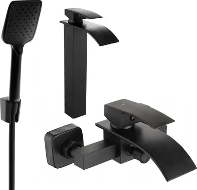 Produktbild von Mexen Aries R62 Badewannenset, Schwarz - 744813R62-70