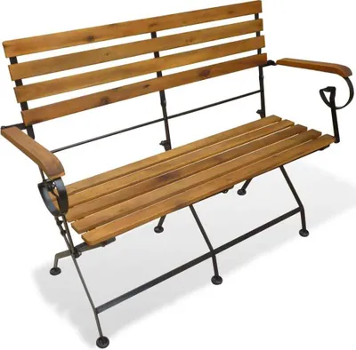Immagine prodotto di The Living Store Panca da giardino pieghevole 112 cm in legno massiccio di acacia