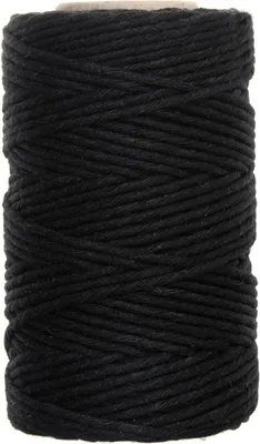 Immagine prodotto di Spago di cotone 2 mm nero 100g cordoncino di cotone 50m