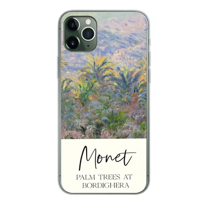 Produktbild von MuchoWow® Handyhülle Schutzhülle Hülle für iPhone 11 Pro Max Monet - Kunst - Palmen in Bordighera Silikon Softcase Handy Hülle - Schutz