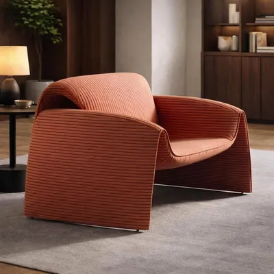 Immagine prodotto di Elegante poltrona dal design moderno con rivestimento in tessuto a coste di alta qualità