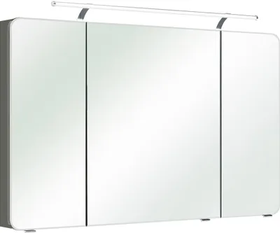 Produktbild von Badezimmer Spiegelschrank 120cm mit LED & Steckdose FES-4005-66 Korpus Lack Quarzgrau - B/H/T: 120/72/17cm