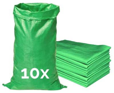 Produktbild von Garronda Polypropylensack 105 x 65 cm 10 Stück Getreidesack aus PP für Lagerung & Sand reißfest 50 kg belastbar – vielseitig einsetzbar: Gewebesäcke Sandsäcke Gartensack Hochwasserschutz Grün GD-0161