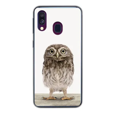 Produktbild von MuchoWow® Handyhülle Schutzhülle Hülle für Samsung Galaxy A40 Eule - Braun - Eulenküken - Kinder - Jungen - Mädchen Silikon Softcase Handy Hülle - Handy-Tasche