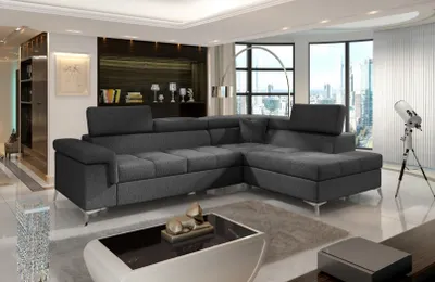 Zdjęcie produktu dla Narożnik w kształcie litery L sofa kanapa tapicerka sofa łóżko tekstylne funkcja łóżka tekstylne
