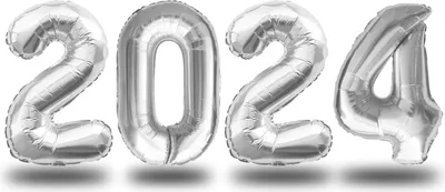 Produktbild von Oblique Unique Folien Luftballon Zahl 2024 für Silvester jahr Party Deko Ballons Zahlenballons - silber