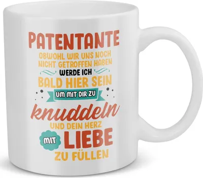 Produktbild von 22Feels Du Wirst Patentante Schwangerschaft Geschenk Frauen Taufpatin Taufe Patin Schwanger Babyparty Babyshower Geschenkidee Kaffeetasse Haferl Geburtstag Weihnachten