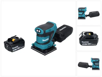 Obrázek produktu pro Akumulátorová orbitální bruska Makita DBO 480 M1 18 V 112 x 102 mm + 1x akumulátor 4,0 Ah - bez nabíječky.