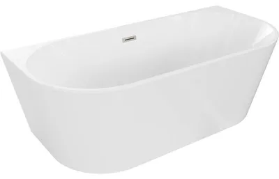 Obrázek produktu pro Mexen Oval volně stojící přisazená vana 180 x 80 cm, bílá, přepad kartáčovaný nikl - 52671808000-97