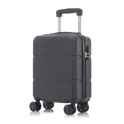 Produktbild von Koffer Trolley Reisekoffer Suitcase, Rollkoffer Handgepäck ,mit 4 Rollen360°, Hartschalenreisekoffer, Zahlenschloss, Weicher Gummigriff(S,Schwarz)