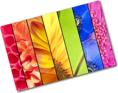 Produktbild von Tulup Glas Herdabdeckplatte - 80x52 cm - Glaskeramikkochfeld-Abdeckung Spritzschutz Glasabdeckplatte - Einteilig - Blumen & Pflanzen - Bunte Blumen - Mehrfarbig