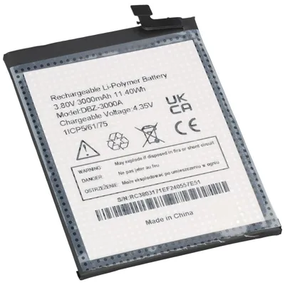 Image de Batterie compatible avec les modèles Doro 8100 et DSB-0400, Li-Polymère, 3,8 V, 3 000 mAh, 11,4 Wh
