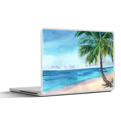 Produktbild von MuchoWow® Laptop Aufkleber Sticker Cover Strand - Palme - Meer 30x22 cm - Laptop-Sticker