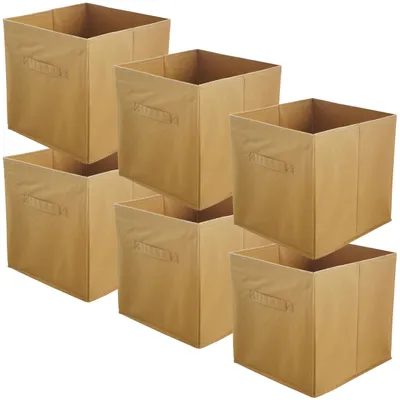 Produktbild von Lavita Storage Box | faltbare Aufbewahrung Boxen 31 x 31 x 31 cm | Schubladen-Organizer Box| Ordnungssysteme für Kleidung | Kleideraufbewahrung & Organisation | Hellbraun | 6 stück