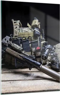 Produktbild von Bilder auf glas - Einteilig - Militaria Gewehr - 50x70cm - Glasbilder - Wandbilder - Bilder - zum Aufhängen bereit - Wanddekoration aus Glas - Glas Bilder - Wandbild auf Glas - GPA50x70-3889