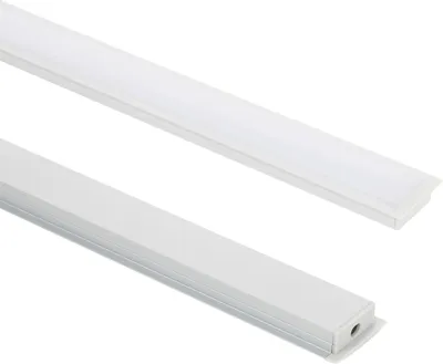 Produktbild von Aluminiumprofil Einbau für LED Streifen bis 18 mm Aluminium 2 m Weiß transluzent