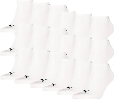 Produktbild von 18 Paar Uni Puma Sneaker Füßlinge kurze Socken in Weiß Größe 35-38