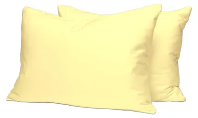 Produktbild von s, weiches Satin-Kissenbezug-Set (2 Stück), 70 x 90 cm, hellgelb, aus 100 % langstapeliger Baumwolle (400 Fäden pro Zoll). Nur Kissenbezug (hellgelb, 70 x 90 cm), Mako-Satin.