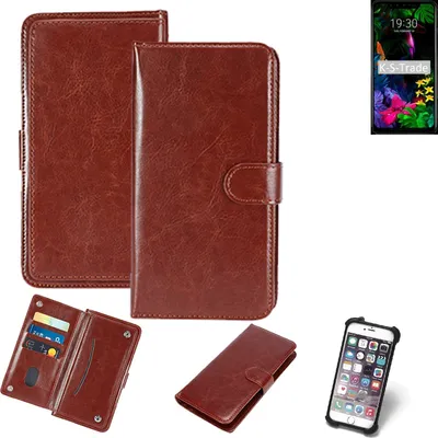 Produktbild von K-S-Trade 360° Hülle kompatibel mit LG Electronics G8s ThinQ braun Kunstleder Case BookCase WalletCase Kunstlederederhülle Handyhülle,
