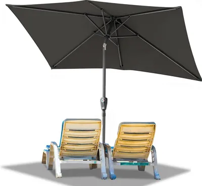 Produktbild von Izrielar Sonnenschirm 140x210cm, Gartenschirm, knickbar, Schirmtuch mit PA-Beschichtung, UV-Schutz bis UPF 50+, ohne Ständer, Grau