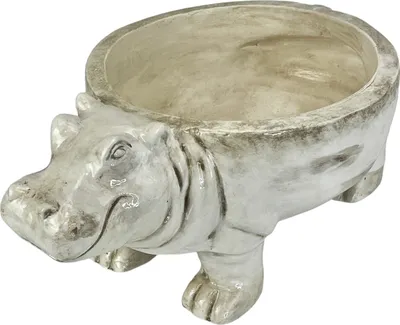 Image de Bol Hippo Hippopotamus en céramique, gris foncé, 40 x 25 x 16,5 cm