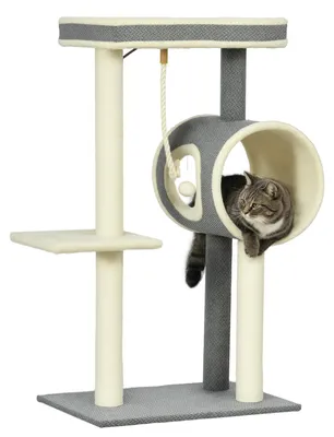 Produktbild von PawHut Kratzbaum 104cm Katzenbaum mit Katzenhöhle, Katzenkratzbaum mit Spielball