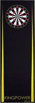 Produktbild von Kingpower Dartteppich mit Abwurflinie, Dart Zubehör mit Motiv, Dartmatte mit Oche, pflegeleichter Teppich rutschfest , Auswahl:Design 13 - 237 x 80 cm