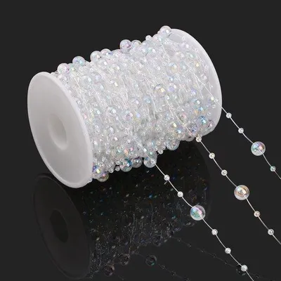 Produktbild von Transparent Acryl-Perlenfaden mit Kristall-Gemstonen für DIY-Perlenketten, Heimdekoration, Hochzeit, Weihnachten