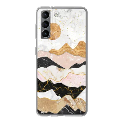 Produktbild von MuchoWow® Handyhülle Schutzhülle Hülle für Samsung Galaxy S21 Marmor - Gold - Pastell Silikon Softcase Handy Hülle - Softcase